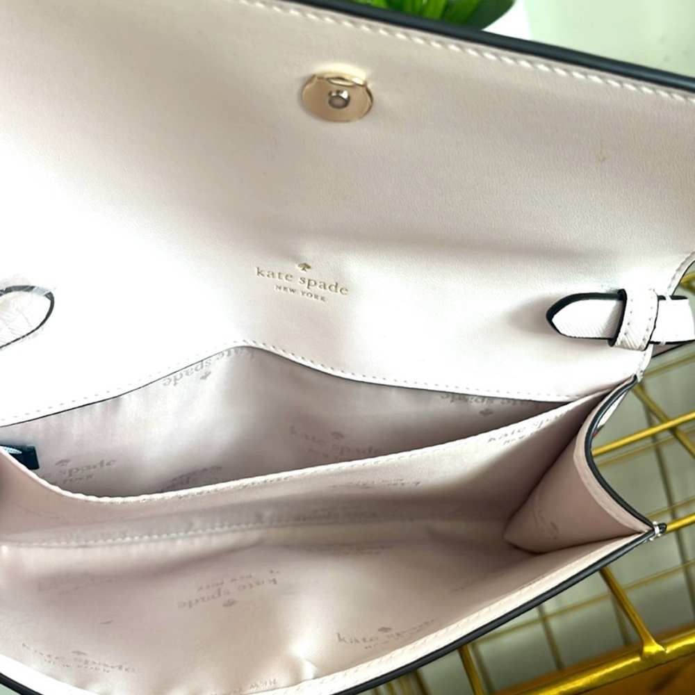 Kate Spade Dana Rose Crossbody Cream Red Floral Saffiano Leather Holiday Bag - Picture 8 of 15